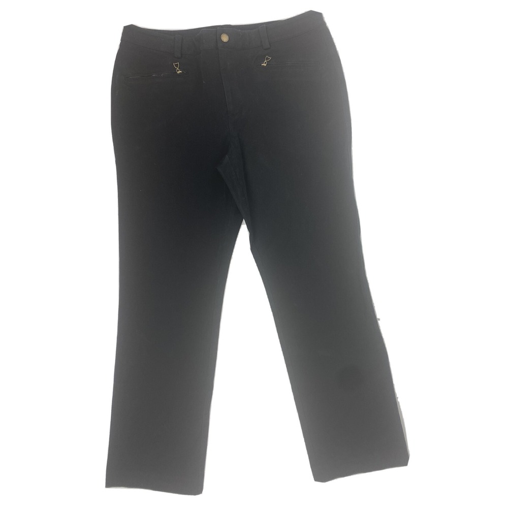 Lauren Ralph Lauren Stretch Black Soft Denim Straight Pants Size 12 Womens Black